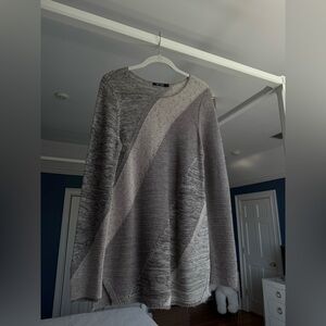 Nic + Zoe Women’s Tunic Lightweight Sweater Medium Beige Grey Brown